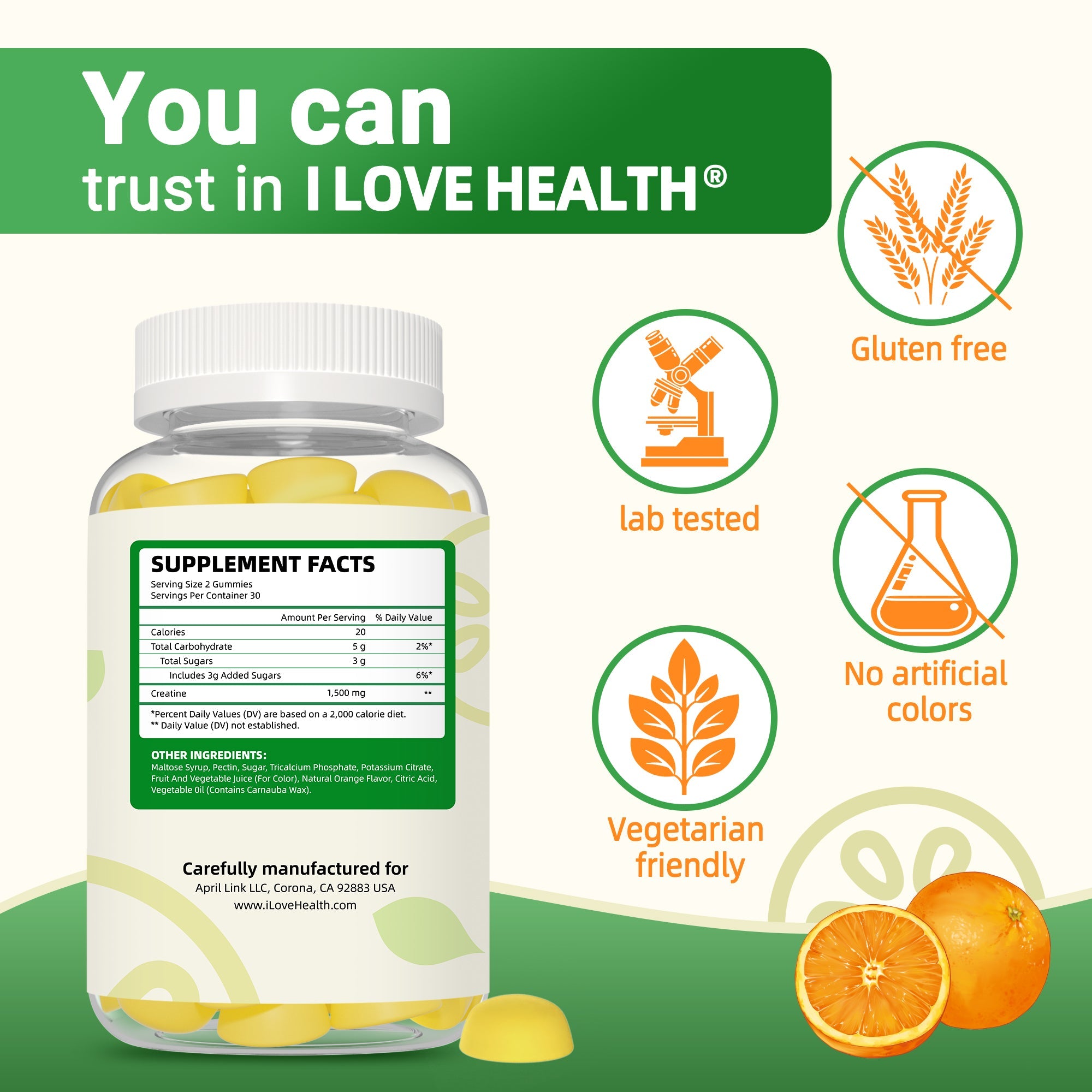 Creatine Monohydrate Gummies 1500mg