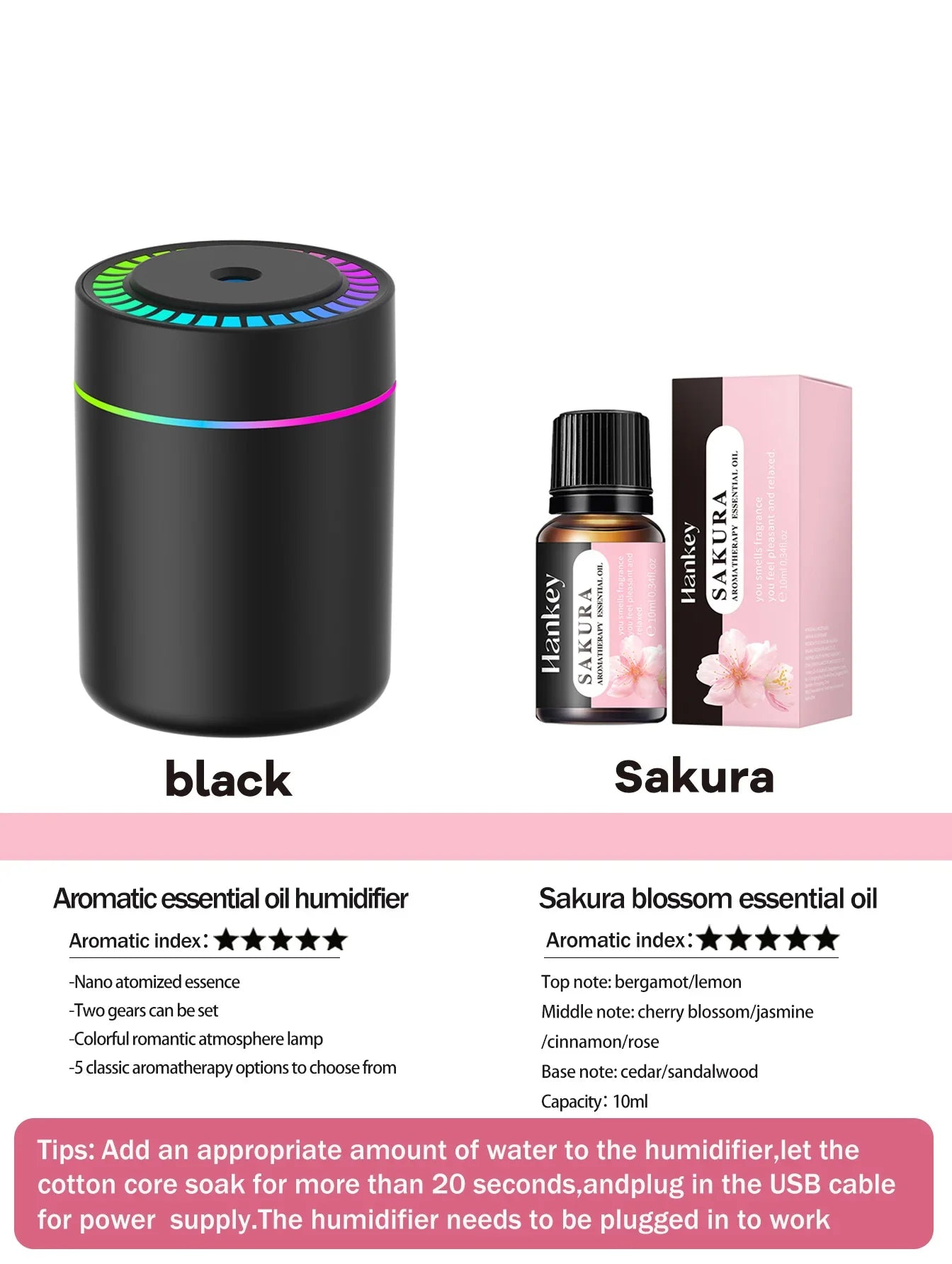 Aromatherapy Essential Oil Diffuser 180ml