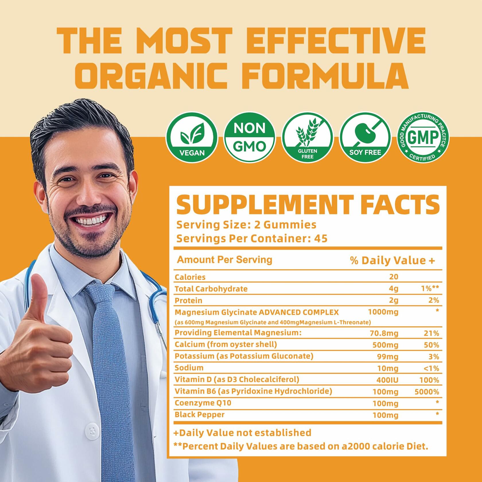 Nutravita Magnesium Glycinate Gummies 1000mg — Orange