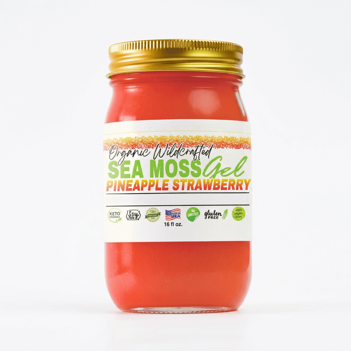 Sea Moss Gel — Strawberry Pineapple Flavor 16oz